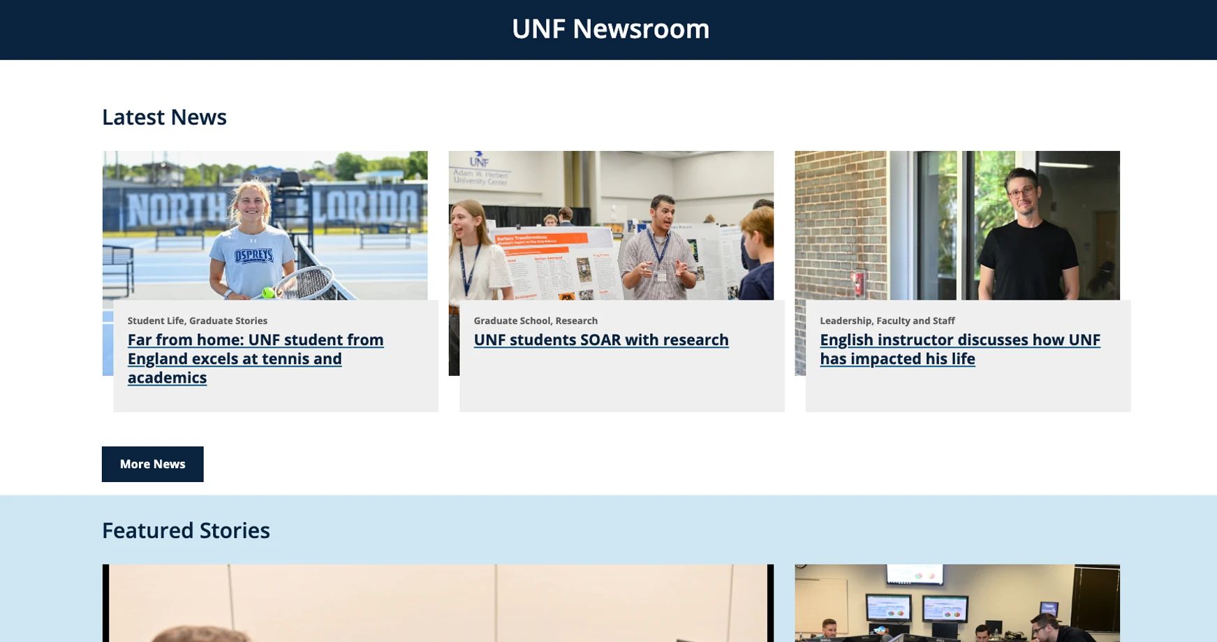 university of north florida newsroom screenshot