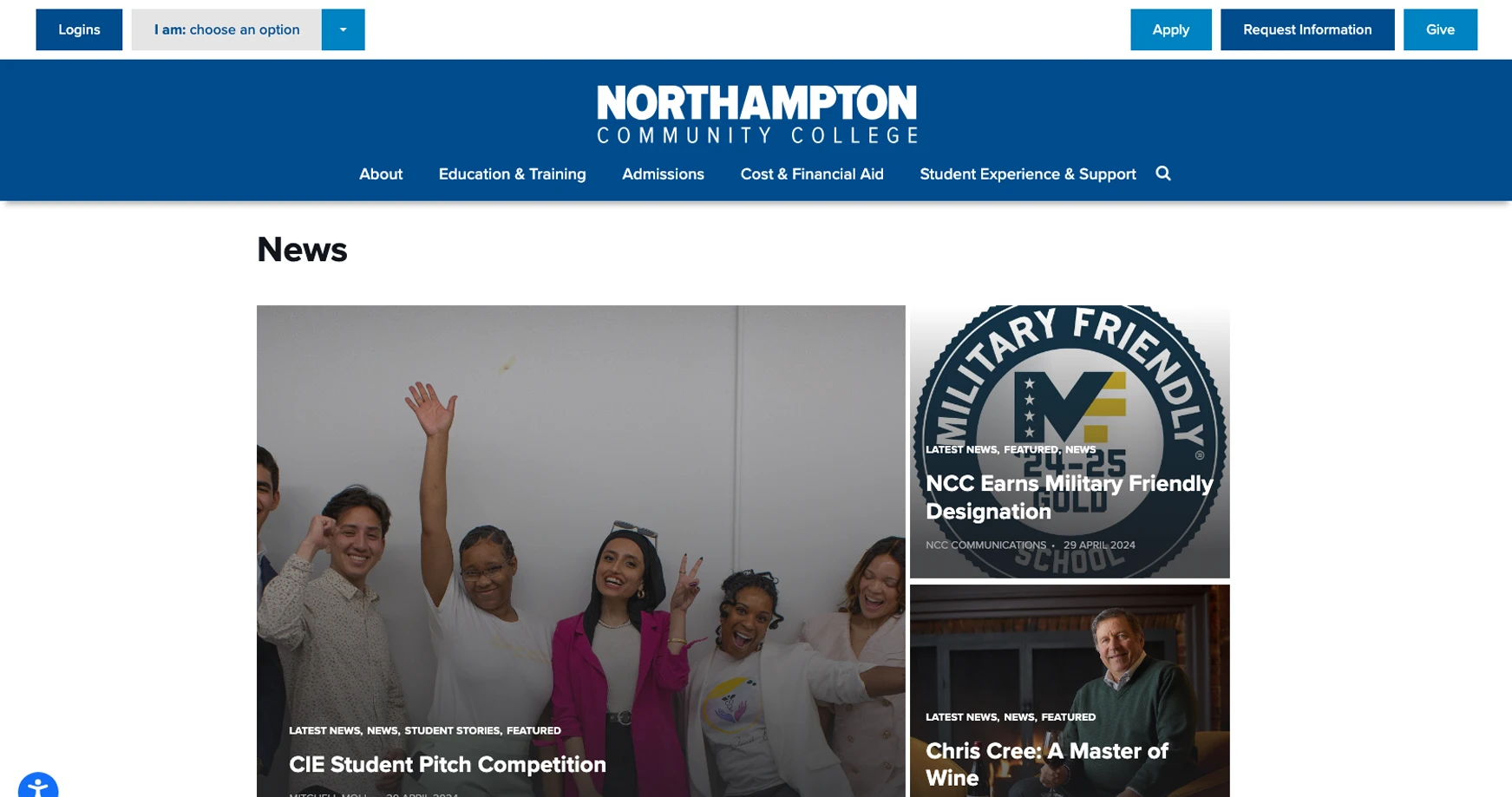 northampton community college newsroom screenshot