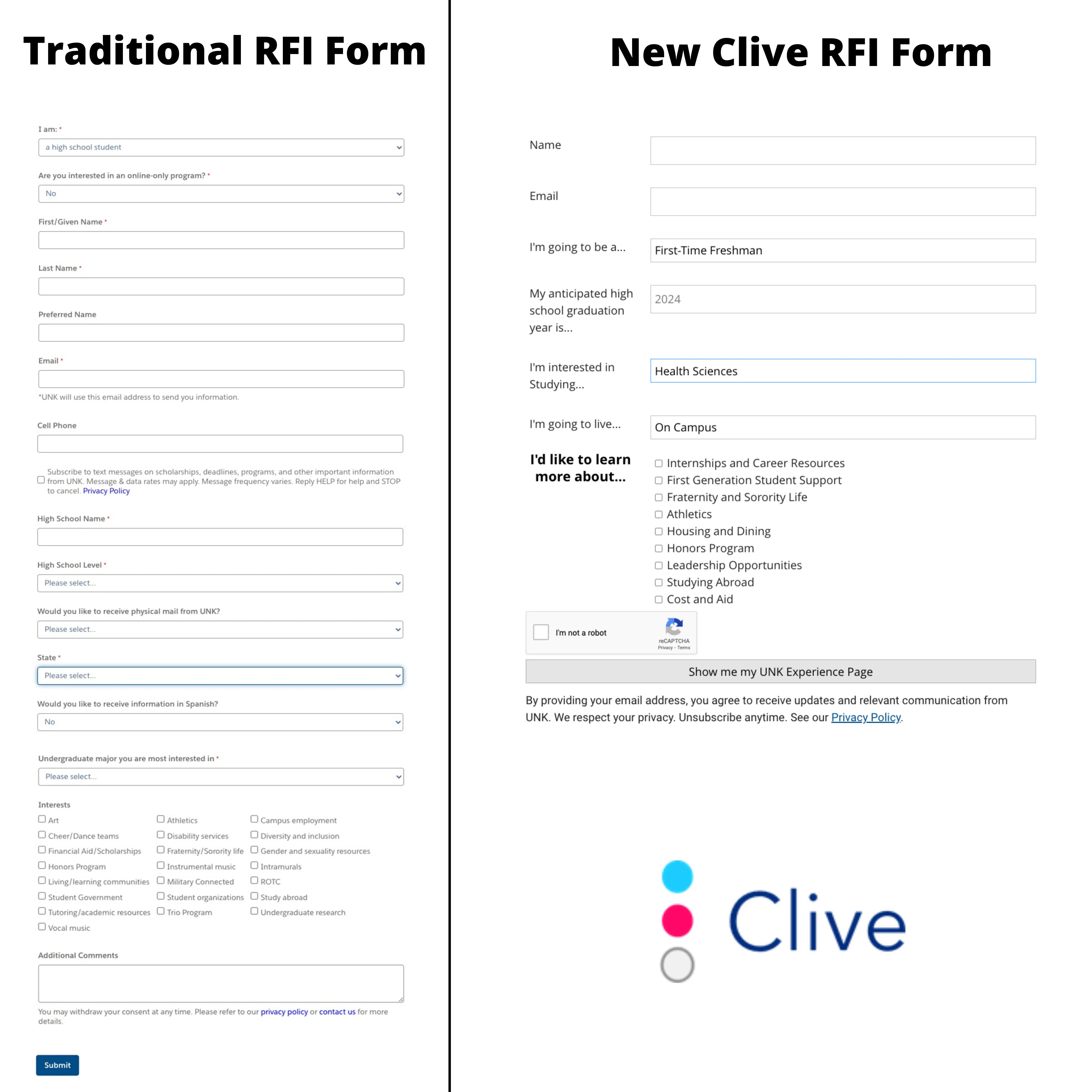 RNK's Old and New RFI forms