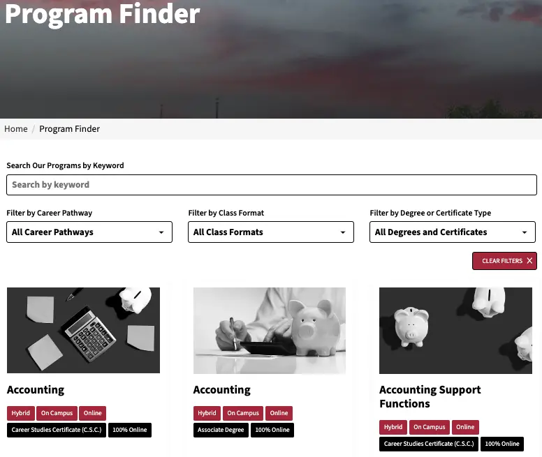 Reynolds CC's new program finder