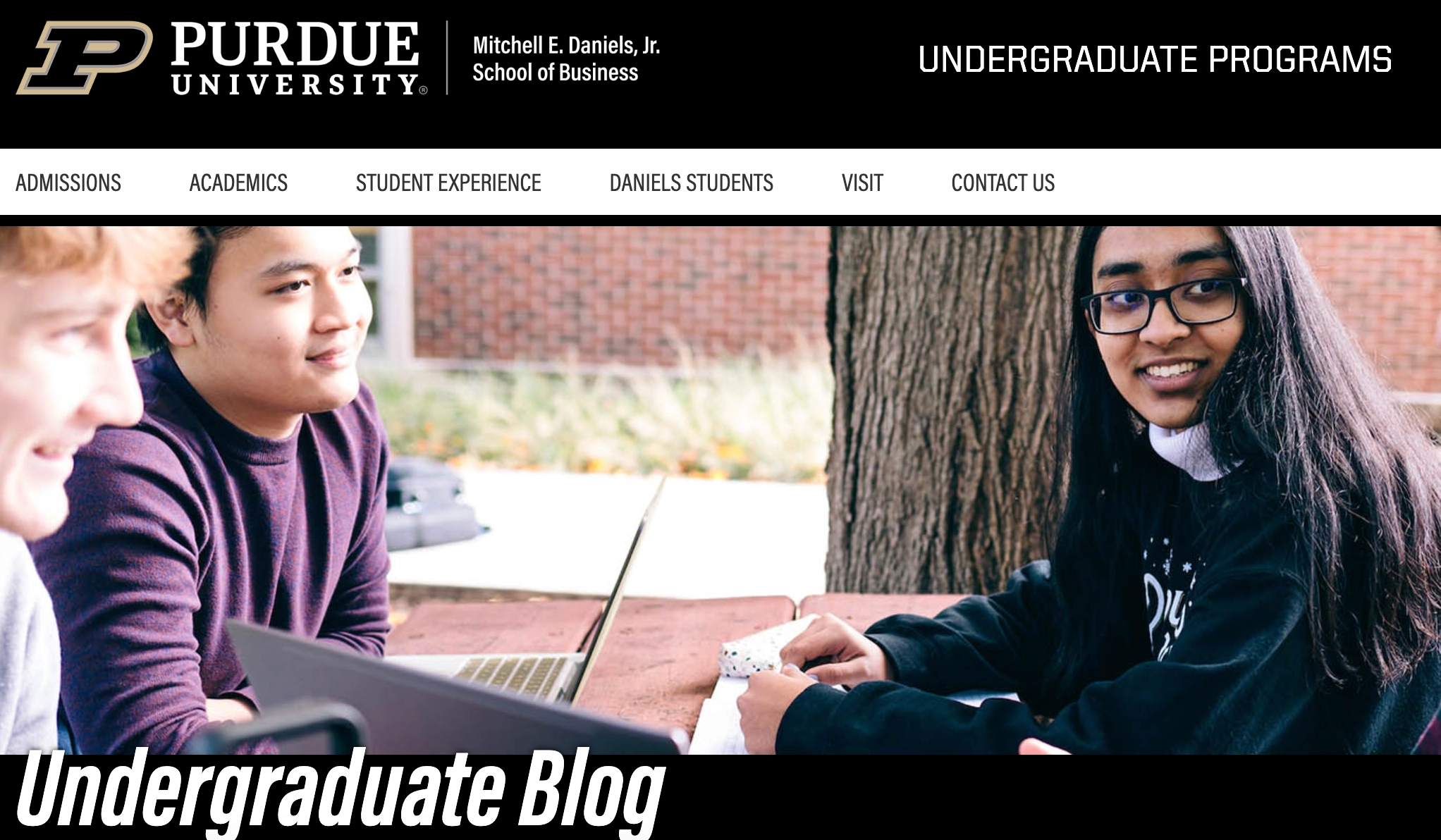 Image of Purdue University's Undergraduate Blog page